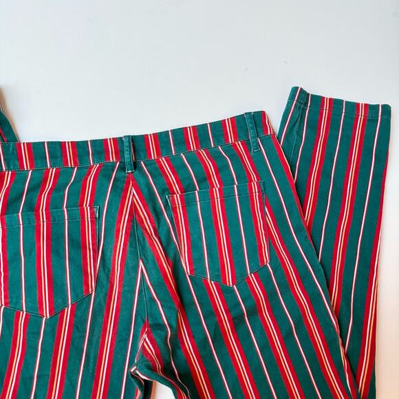 ASOS Red Green Pinstripe Regular Fit Cotton Mid Rise Pants Medium W29 - Picture 10 of 12